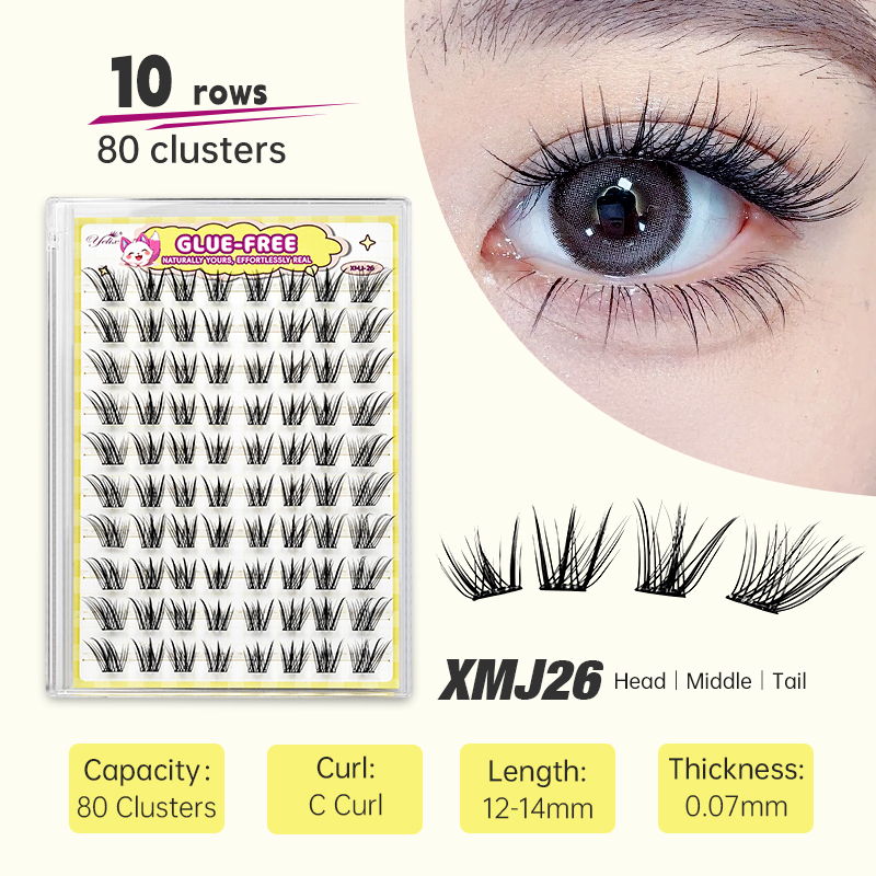 Eyelash Extension With Glue - Yelix Fox-style Side Flying Eyelashes Glue-free