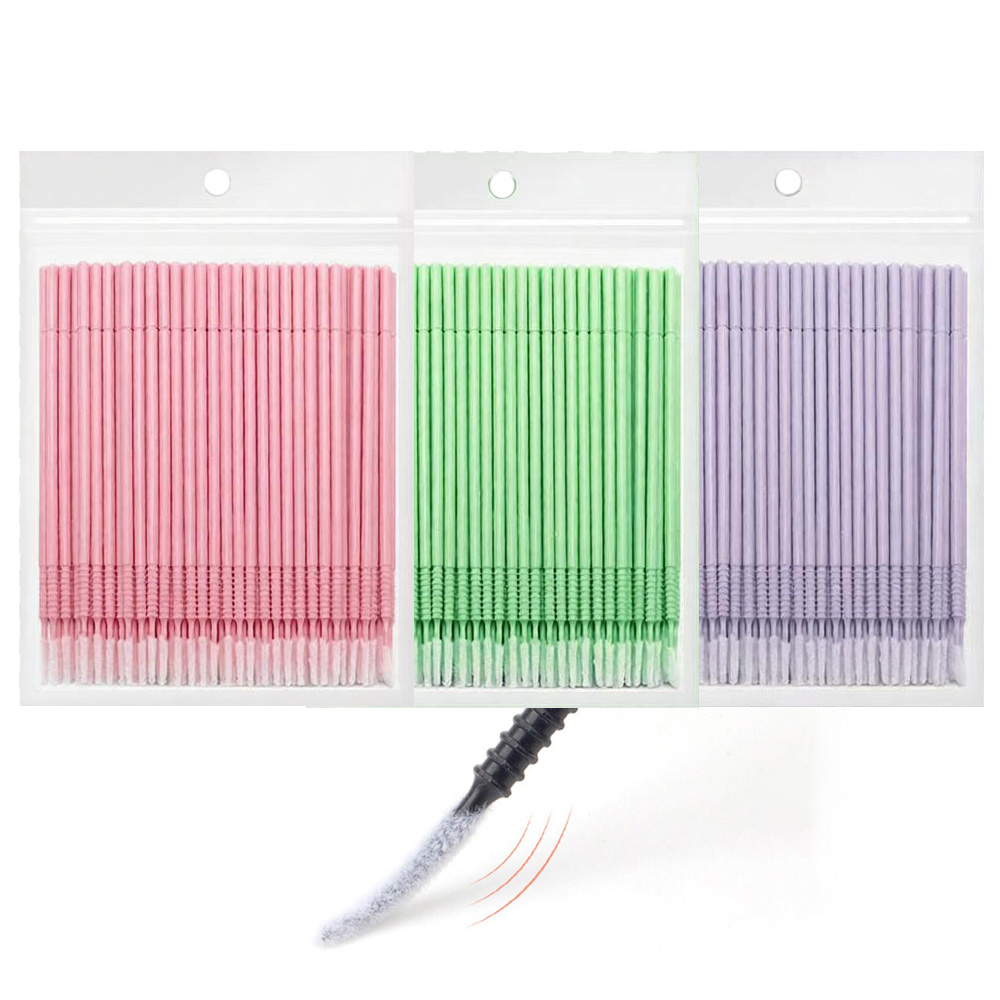 Eyelash Extension Double Lash - 500pcs Eyelash Extension Cleaning Swabs Long/Short