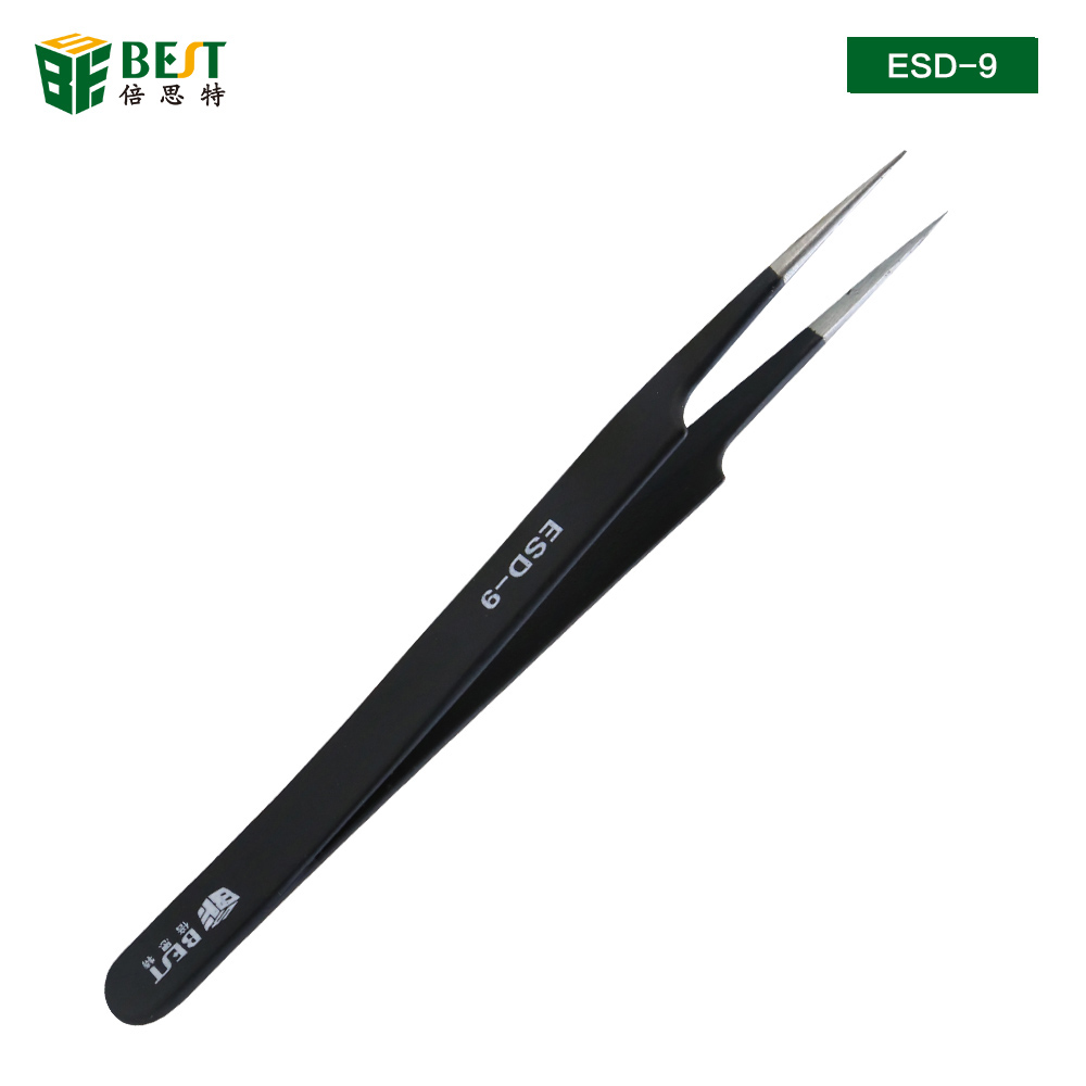 Eyelash Extension In Chinese - BST-ESD-9 Anti-Static Tweezers Anatomical Surgical Anti-Magnetic