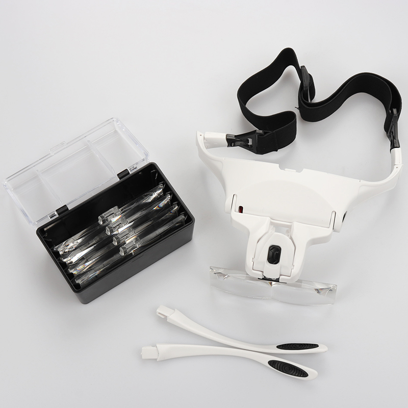 Eyelash Extension With Glasses - 5 Lens Adjustable Headband Magnifying Glass