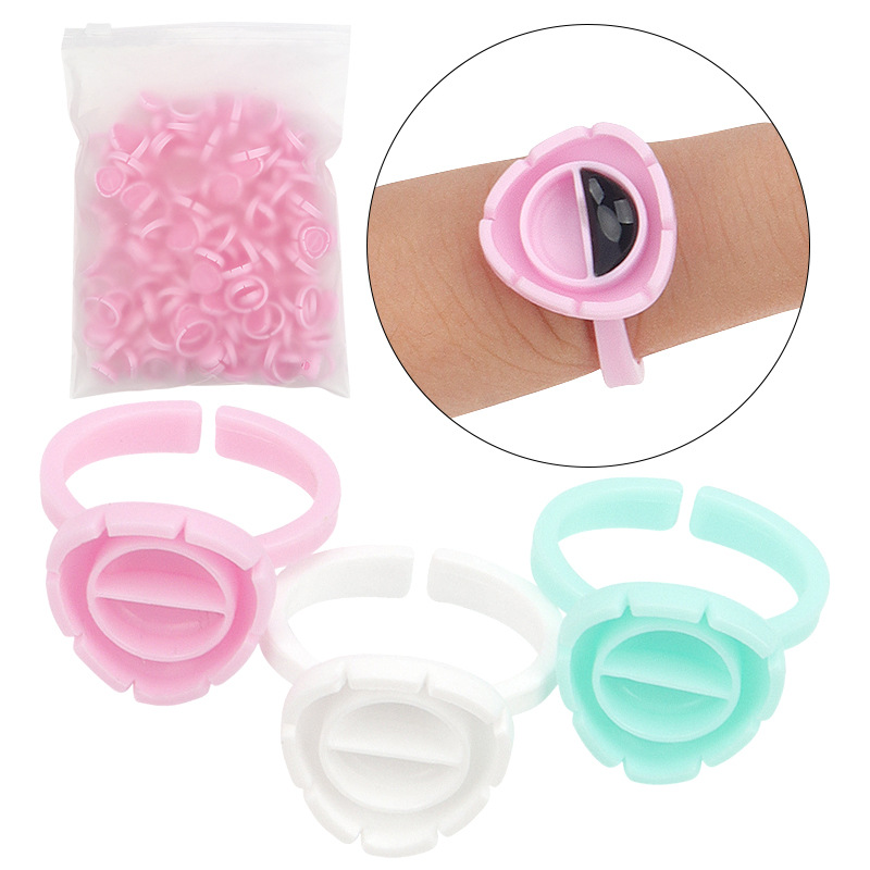 Eyelash Extension Double Lash - 100Pcs Disposable Eyelash Extension Glue Fan