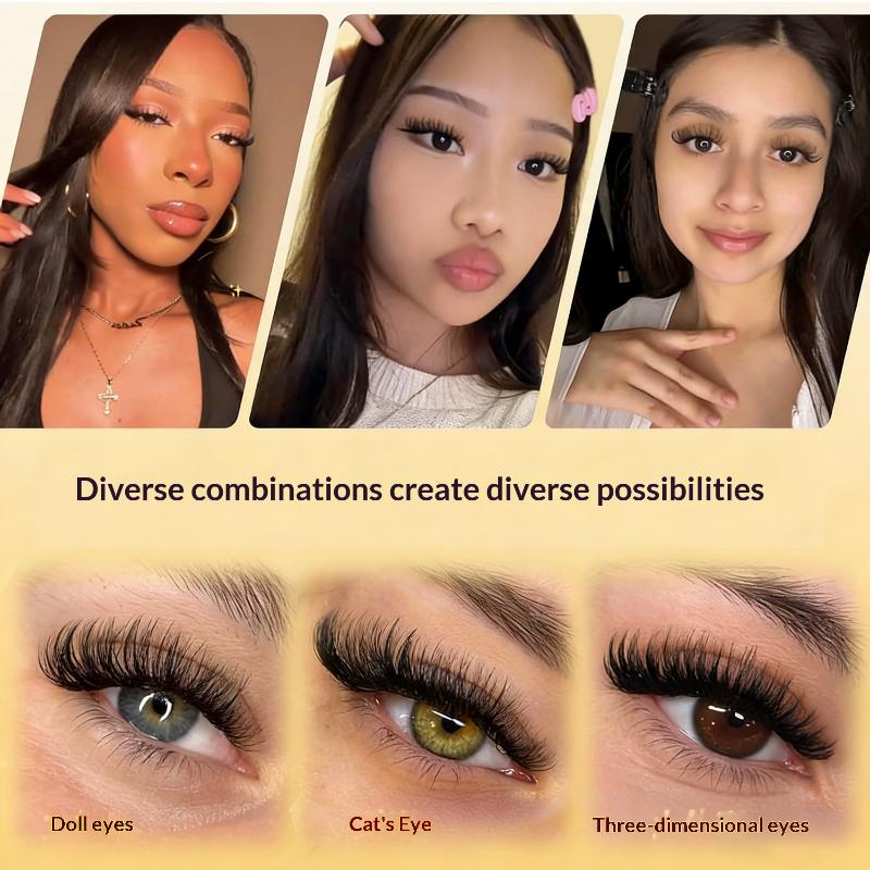 Eyelash Extension Double Lash - New DIY Lashes Extension Kit Glue-free