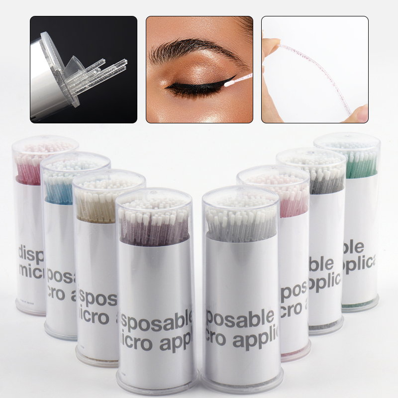 Micro Brush Applicator - 100pcs Disposable Crystal Handle Micro Cotton