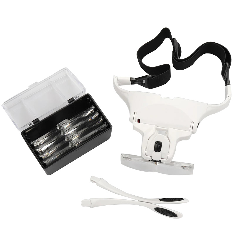 Eyelash Extension With Glasses - 5 Lens Magnifying Glasses LED Light
