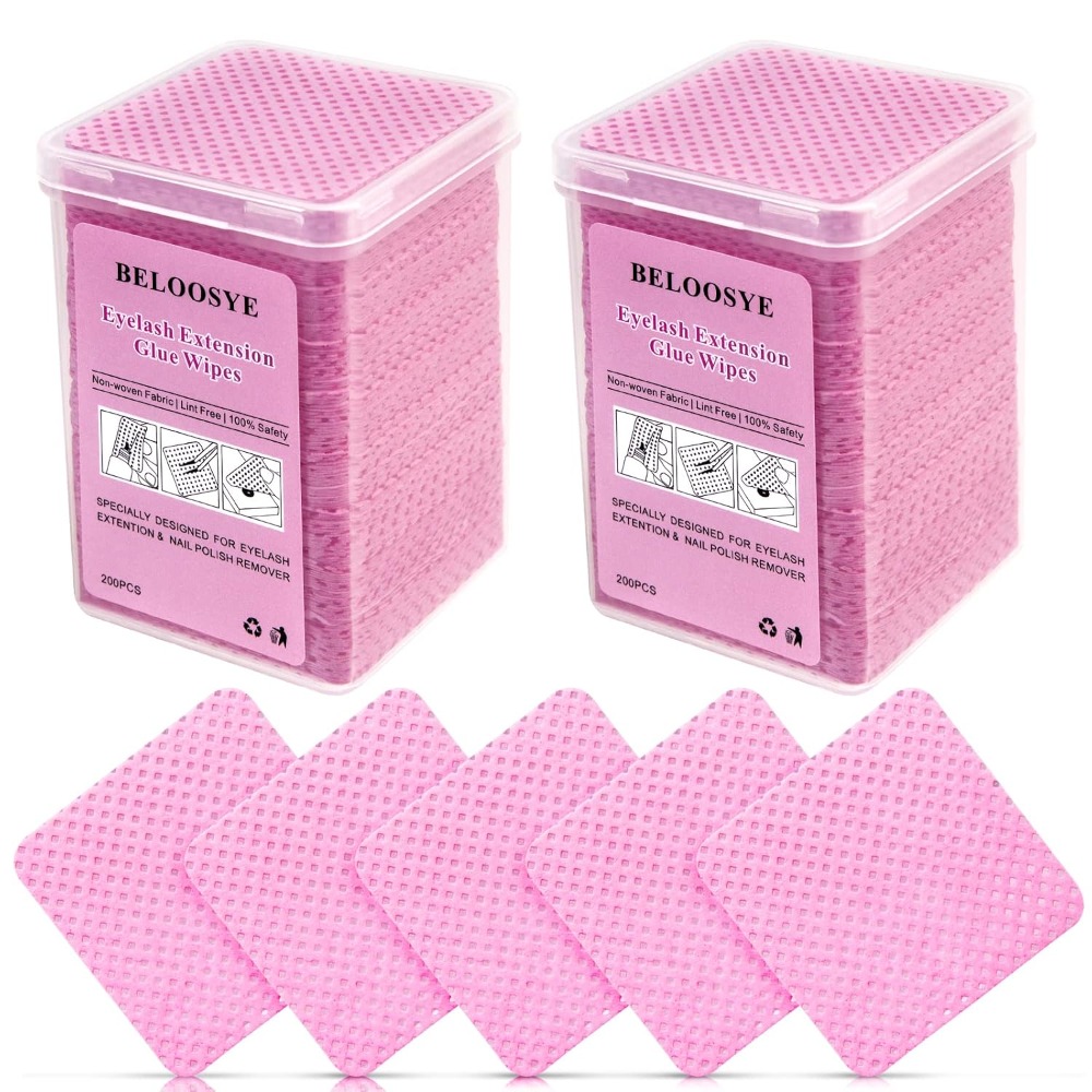 Eyelash Extension With Glue - 400 Pieces Lint Free Nail Polish