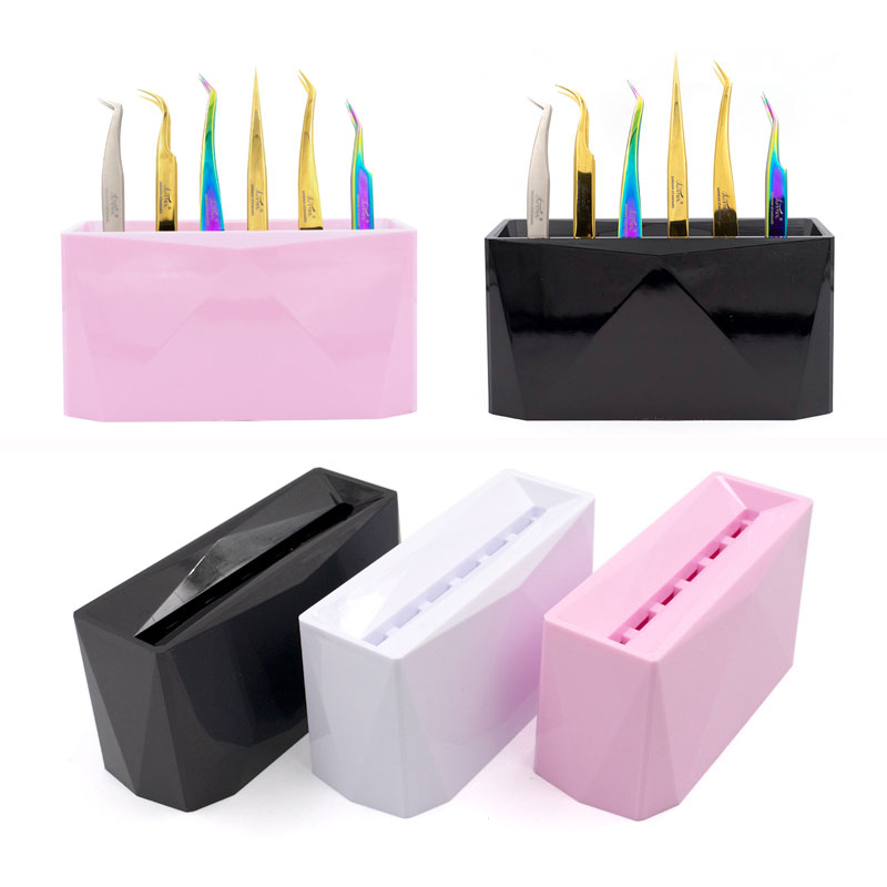 Lash Extension Tweezers - 6 Holes Acrylic Eyelash Tweezer Storage