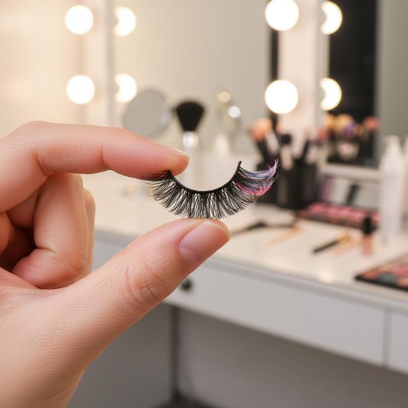 Eyelash Extension Volume Lashes - 7 Pairs Colorful False Eyelashes 3D