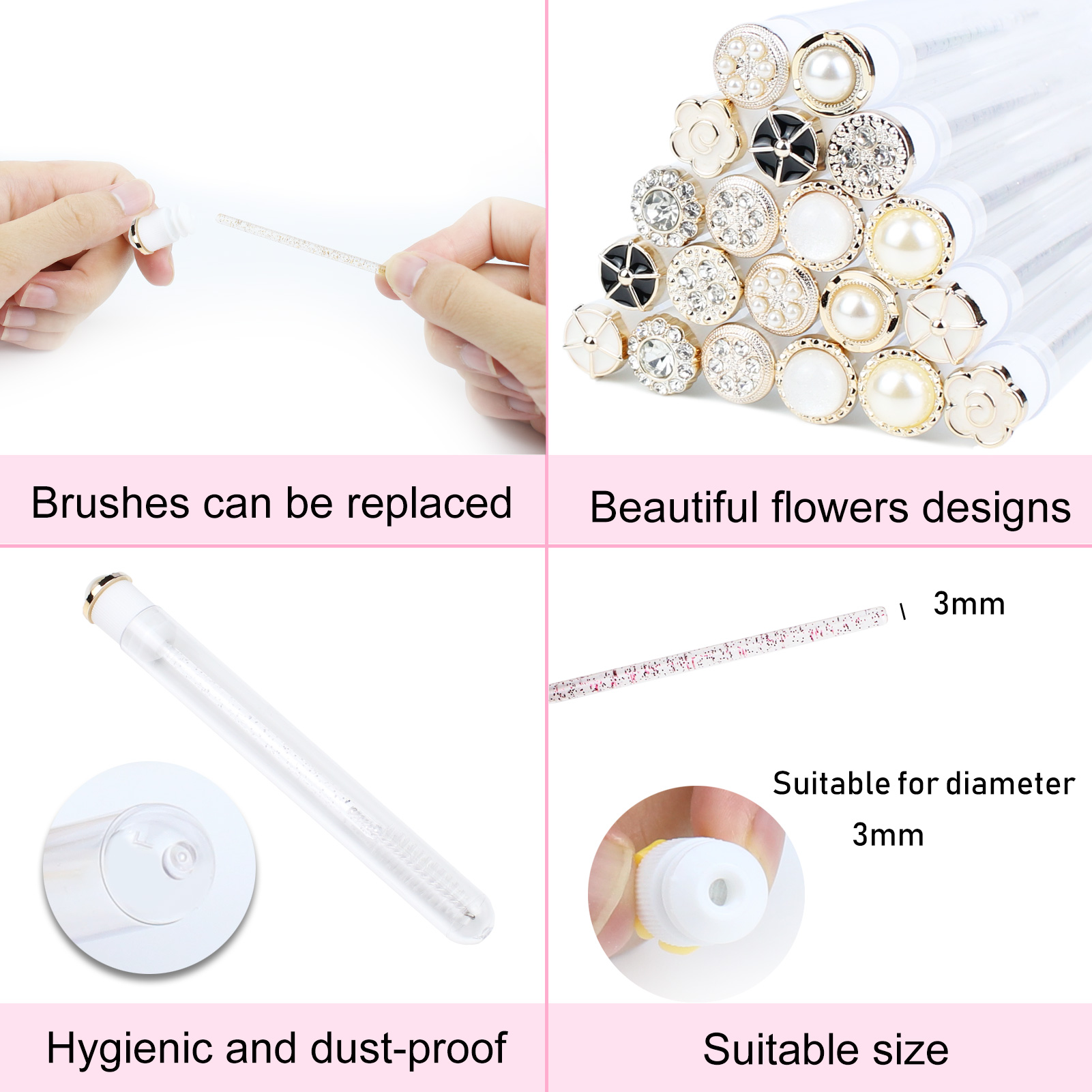 Mascara Wands Tube 20pcs Reusa - огляд і ціна Micro Brush Applicator