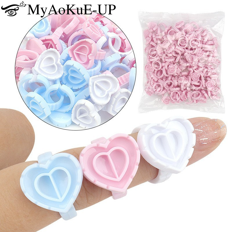 100Pcs Disposable Glue Ring Ho - огляд і ціна Eyelash Extension Double Lash