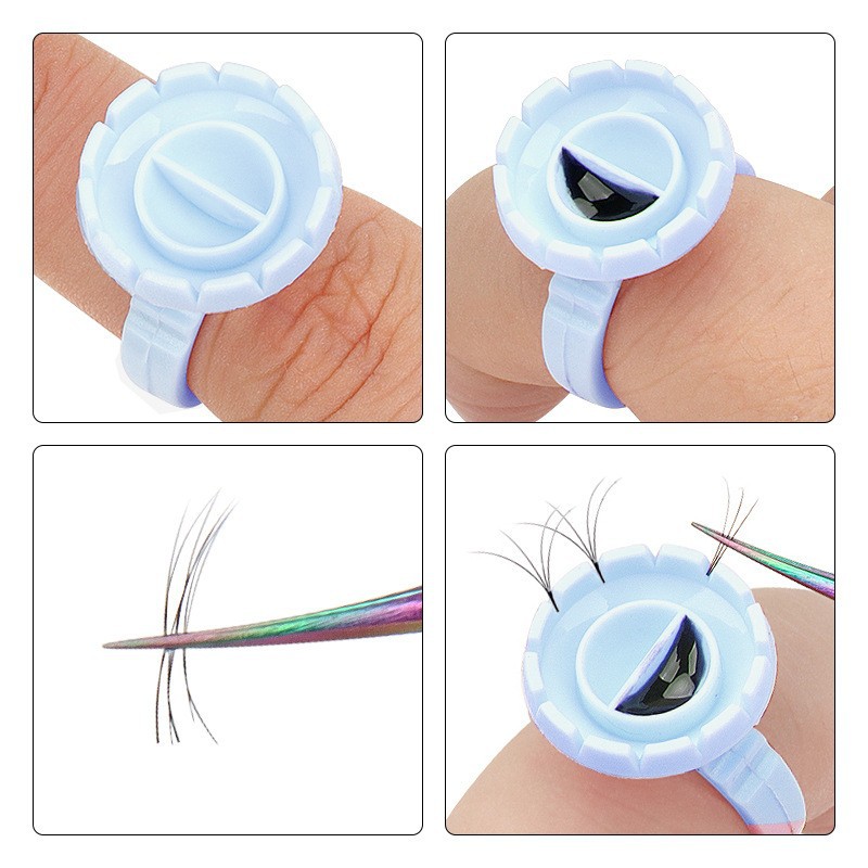 100Pcs Disposable Glue Ring Ho - огляд і ціна Eyelash Extension Double Lash