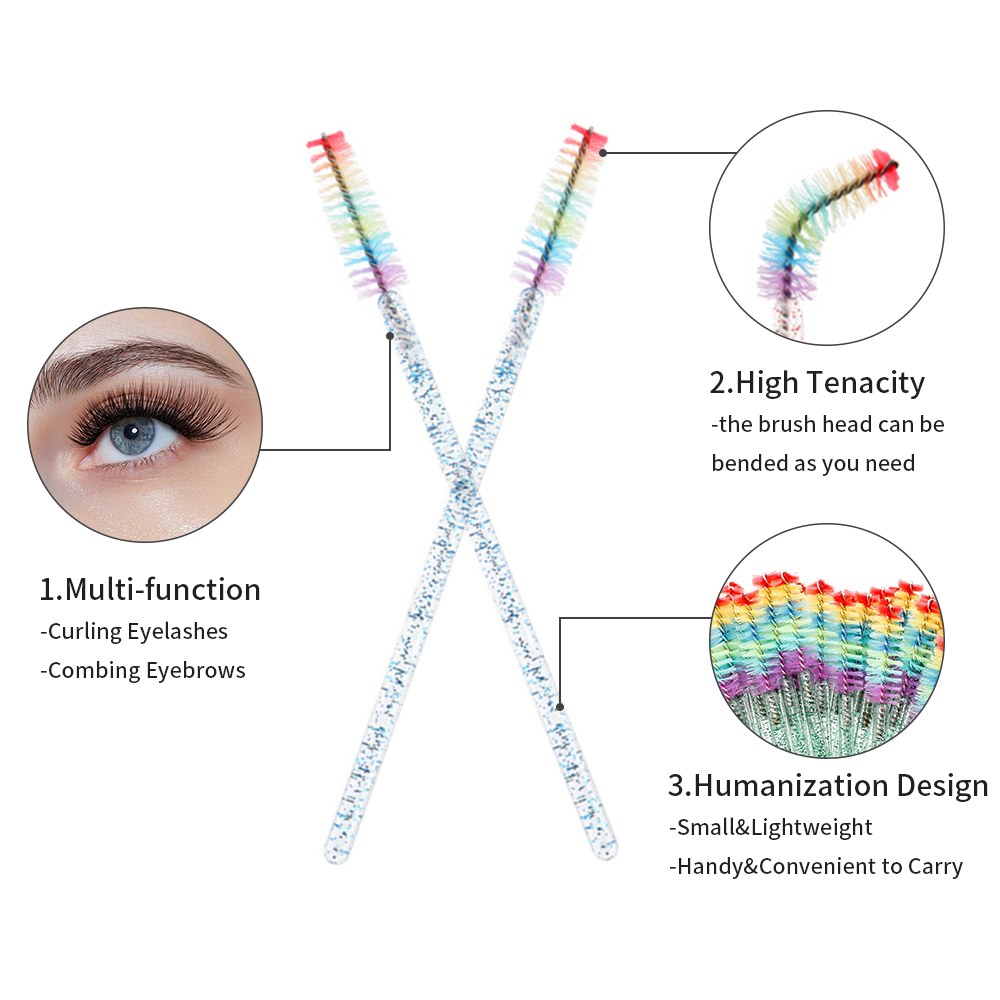 50PCS Rainbow Crystal Eyelash  - огляд і ціна Eyelash Extension Double Lash